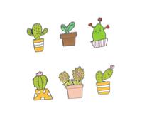 OATIPHO 6pcs Cactus Plants Flowers Breastpin Chic Decorative Brooches for Costumes Unique Ornament Pins for Clothing and Accessories Mixed Style for Eye Catching Looks