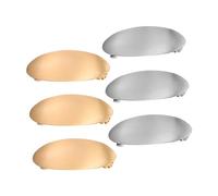 OATIPHO 6pcs French Oval Hair Barrettes for Women Metal Chic Hair Clips with Elegant Parisian Design Non Slip Hairpins for Parties Office and Formal Occasions Gold Silver