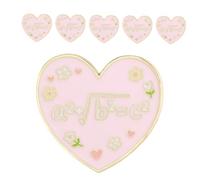 OATIPHO 6pcs Heart Brooch Pin Badge for Women Alloy Lapel Pins with English Letters Fashion Accessories for Bags and Clothing Valentine S Day
