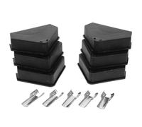 OATIPHO 6pcs Heavy-duty Black Plastic Rat Baits Station with Lock and Optimized Triangle Structure, Tamper-proof Reusable Bait Boxes for Warehouses and Large Areas