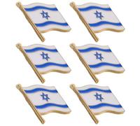 OATIPHO 6pcs Israel Lapel Pin Flag Pins Lapel Unique Design Creative Alloy Badge Decorative Collectible Men Clothes Decor Accessories Formal Use Daily Use