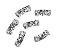 OATIPHO 6pcs Retro Hollow Headdress Dreadlock Cuffs for Hair Braids Accessories Diy Alloy Bend Pipe Dreadlocks Rings for Vintage Hair Decorations for Women Braiding