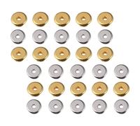 OATIPHO 80pcs Stainless Steel Flat Disc Spacer Beads for DIY Jewelry Making Metal Round Crimp Beads for Bracelets Necklaces Earrings Jewelry Craft Accessories in Steel and Gold Colors