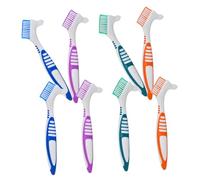 OATIPHO 8pcs Double-Sided Denture Cleaning Brush Gum Denture Brush False Teeth Cleaning Tool Thin for Travel Partial False Teeth