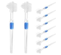 OATIPHO 8pcs Dual-Headed Soft Denture Toothbrush Set for Elderly Retainer Cleaning, Professional Double-Sided Brush Kit for False Teeth and Implant Care