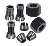 OATIPHO 8pcs Router Collet and Nut Set Carbon Steel 6mm 6.35mm 8mm High Precision Chuck Adapters for Engraving Machines and Woodworking Router Accessories