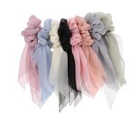 OATIPHO 8Pcs Solid Color Long Hair Bands with Buckle Elastic Hair Ties for Women Chic Ponytail Holders for All Occasions Includes Beige Green Dusty Pink Gray Khaki Blue