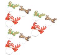 OATIPHO 9Pcs Christmas Reindeer Antler Headbands Paper Party Headwear Xmas Costume Hairbands for Holiday Role-Playing and Festive Celebrations