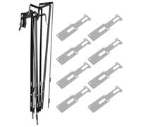 OATIPHO Adjustable 13.7-Inch Metal Mirror Holder Kit with 16pcs Over-The-Door Hangers Hooks Set, Black Iron Mirror Door Mount Clips for Closet and Bathroom Doors, Fits up to 1.97-Inch