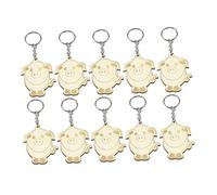 OATIPHO Animal Key Chain 10pcs Wooden Keychains Cartoon Patterns Perfect Children