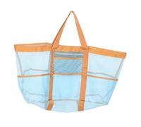 OATIPHO Beach Bag with Zipper Large Mesh Tote for Women Sandproof Organizer with Cosmetic Section and Shoulder Strap Lightweight Travel Bag for Swimming Vacation Outdoor Use