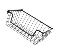 OATIPHO Black Iron Storage Basket for Kitchen and Pantry, Square Shape with Convenient Drain and Easy to Wash Features, Practical Fruit and Candy Holder for Shelves