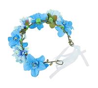 OATIPHO Bohemia Butterfly Artificial Flower Wreath Crown Headband Realistic Floral Hair Wreath for Weddings Beach Parties Photography Elegant Hair Accessory