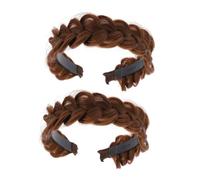 OATIPHO Braid Wig Headband 2pcs Braided Hairbands for Women Non-slip Fishbone Braid Design Hair Accessories for Teens Natural Style