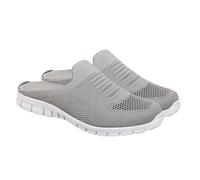 OATIPHO Breathable No Heel Casual Shoes for Women Flat Outdoor Sneakers Lightweight Walking Shoes with Elastic Comfort for Travel and Daily Wear Grey