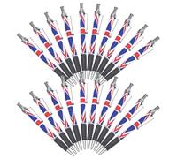 OATIPHO British Flag Ballpoint Pens with Comfortable Grip and Click Mechanism 20pcs Smooth Black Ink Writing Pens for Signing Documents and Everyday Office Use