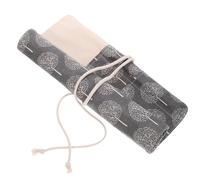 OATIPHO Canvas Paintbrush Roll-up Pencil Wrap Case Large Capacity with Black White Tree Design, Waterproof Cotton Storage Pouch for Artists and Students, Portable Painting Brush Organizer