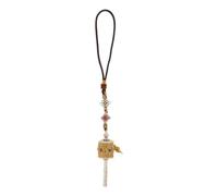 OATIPHO Car Interior Feng Shui Buddhist Prayer Wheel Pendant Keychain, Alloy Material Tibetan Style with Vintage Design, Car Mirror Hanging Ornament to Bring Positive Energy