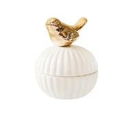 OATIPHO Ceramic Jewellery Box with Lid Bird Style Trinket Box for Rings Earrings and Beads Portable Jewelry Storage for Home Drawer or Closet Small Gift for Women and Girls