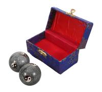 OATIPHO Chinese Baoding Massage Balls 42Mm Pair - Gray Yin Yang Tai Chi Hand Exercise Spheres for Muscle Training, Hand Therapy, and Stress Relief in Adults