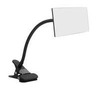 OATIPHO Clip-On Adjustable Computer Rear View Mirror with Frame, Black Desktop Cubicle Mirror for Office Safety and Wide-Angle Viewing, Clamp-On Monitor Accessory for Security