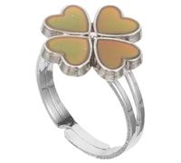OATIPHO Color Change Mood Ring for Temperature Sensitive Four Leaf Shamrock Decorative Ring Cute Jewelry with Unique Chic Design