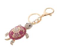 OATIPHO Color Diamond Tortoise Keychain with Mirror Pendant Chic Turtle Design for Makeup Touch-ups Accessory for Handbags Keys and Purses