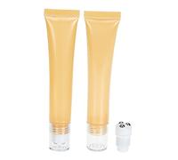 OATIPHO Cosmetics Roller Bottle Set 2pcs 20g Yellow Empty Cream Dispenser Tubes with Stainless Steel Roller Balls for Essential Oil DIY Refillable Containers for Face Cream Storage