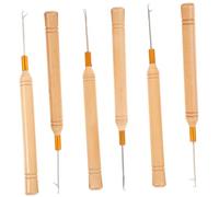 OATIPHO Crochet Hooks Versatile Accessory 6 Pcs with Wood and Iron Material That Prevents Slipping for Hair Latch Hook Dreadlock Crochet Needles for Hair Weaving and Maintenance