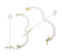 OATIPHO Cupid Bow and Arrow Costume Set, 2Pcs White Mini Bow with Heart Arrow, Party Dress-Up Accessories for Valentine’S Day, Wedding, Christmas and Themed Holiday Celebrations