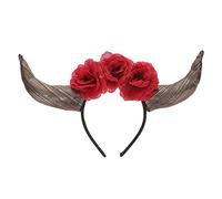 OATIPHO Day Dead Headband Mexican Flower Crown Horn Headpiece Women Party Accessory