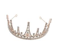 OATIPHO Delicate Rose Gold Birthday Crown Headband for Chic Bridal Hair Accessory Versatile Wedding Tiara for Party Stage and Celebration Charming Decorative Hairpiece
