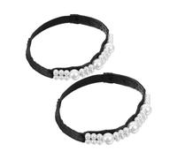 OATIPHO Elastic High Heel Band for Women Sandals Straps Fake Pearl Easy to Install Non-damaging Reusable for Flats Slippers Black