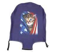 OATIPHO Elastic Luggage Cover for Suitcase Trolley Case Protector, Stretch Dustproof Travel Case Cover with British Flag Cat Pattern, Medium Size Fit 22-24 Inch Suitcases