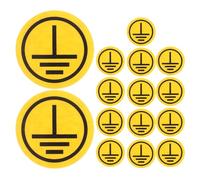 OATIPHO Electrical grounding stickers labels 15pcs Yellow PP Synthetic Paper Durable Material for Machinery Workplace Safety Warning Signs