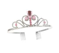 OATIPHO Elegant Kids Crystal Crown Headband Pink Teardrop Hair Accessory Party Birthday Tiara for Girls