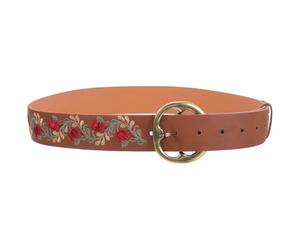 OATIPHO Embroidered Boho Belt for Women Adjustable Buckle Floral Waist Belt Wide Statement Accessory for Dresses Jeans Vintage Style