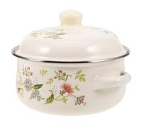 OATIPHO Enamel Casserole Dish with Lid Featuring Even Heat Distribution and Comfortable Handle, Versatile Household Soup Cooking Pot for Kitchen Essentials and Home Stew Cooking