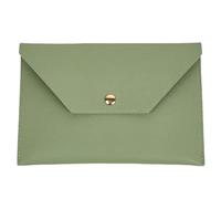 OATIPHO Envelope Wallet and Makeup Brush Bag Large Capacity Double-Sided Pu Leather Cosmetic Organizer Pouch for Women Portable Cash Wallet and Makeup Storage in Teal Green