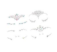 OATIPHO Facial Rhinestone Stickers 4 Sheets Self-adhesive Eye and Face Jewels Decals for Makeup and Festival Body Decoration