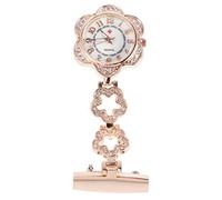OATIPHO Fashion Alloy with Precision Quartz Movement Pocket Watch Nurse and Press Button to Open, Glass Mirror Design Suitable for Hospital Use by Female Nurses