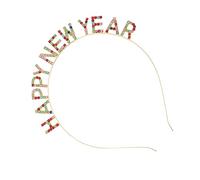 OATIPHO Fashion Rhinestone Letter Headband Happy Year Festival Hair Decor Lightweight Chic Hairband for Women Party Performance Accessory