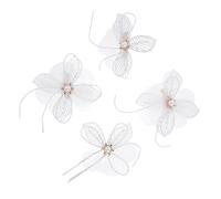 OATIPHO Floral Hair Clip Set 4pcs Pearl Hairpin Flower Hair Fork for Women Bridal Headdress