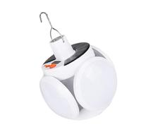 OATIPHO Foldable Solar LED Camping Lamp Portable Rechargeable Outdoor Tent Light Emergency Bulb for Night Market and Camping