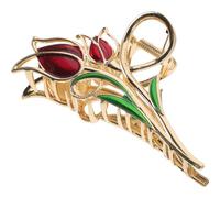 OATIPHO Hair Claw Clip Strong Flexibility and Hard to Break Design Tulip Flower Alloy Material Stylish and Chic Golden Hair Accessory for Women and Girls for Office and Travel Use