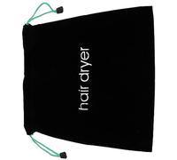OATIPHO Hair Dryer Drawstring Pouch Organizer 330x300mm Black Velvet Dustproof Storage Bag with Green Cord for Travel and Hotel Use