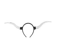 OATIPHO Halloween Antelope Horn Headband Unique Sheep Horns Party Headdress for Women Creative Silver Hair Decor for Costume Parties and Family Gatherings