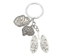 OATIPHO Heart Brain Lung Key Chain Set, Metal Organ Key Rings for Doctors, Unique Medical Keychain Pendant, Bag Hanging Decor for Medical Professionals