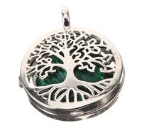 OATIPHO Hollowed Tree of Life Pendant Alloy Stone Charm Retro Style Dangle Pendant for Jewelry Making Diy Crafting Supplies with Synthetic Peacock Gemstone, 1 Piece