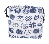 OATIPHO Japanese Style Bento Bag Lunch Bag Drawstring Cotton Linen Fabric Waterproof Convenient to Carry Stylish White for Work Office